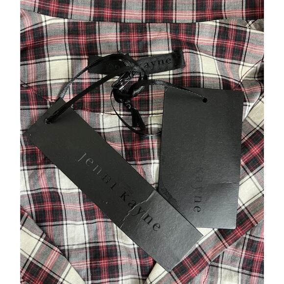 Jenni Kayne Classic Plaid Button Down Shirt Collared Lightweight Size Small NEW - Picture 6 of 7